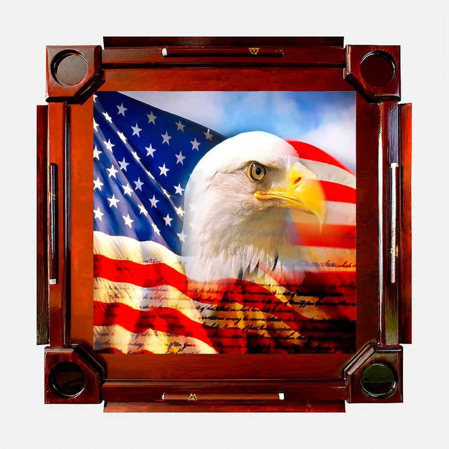 Wooden Domino Table — Dark Finish Wood / American Eagle