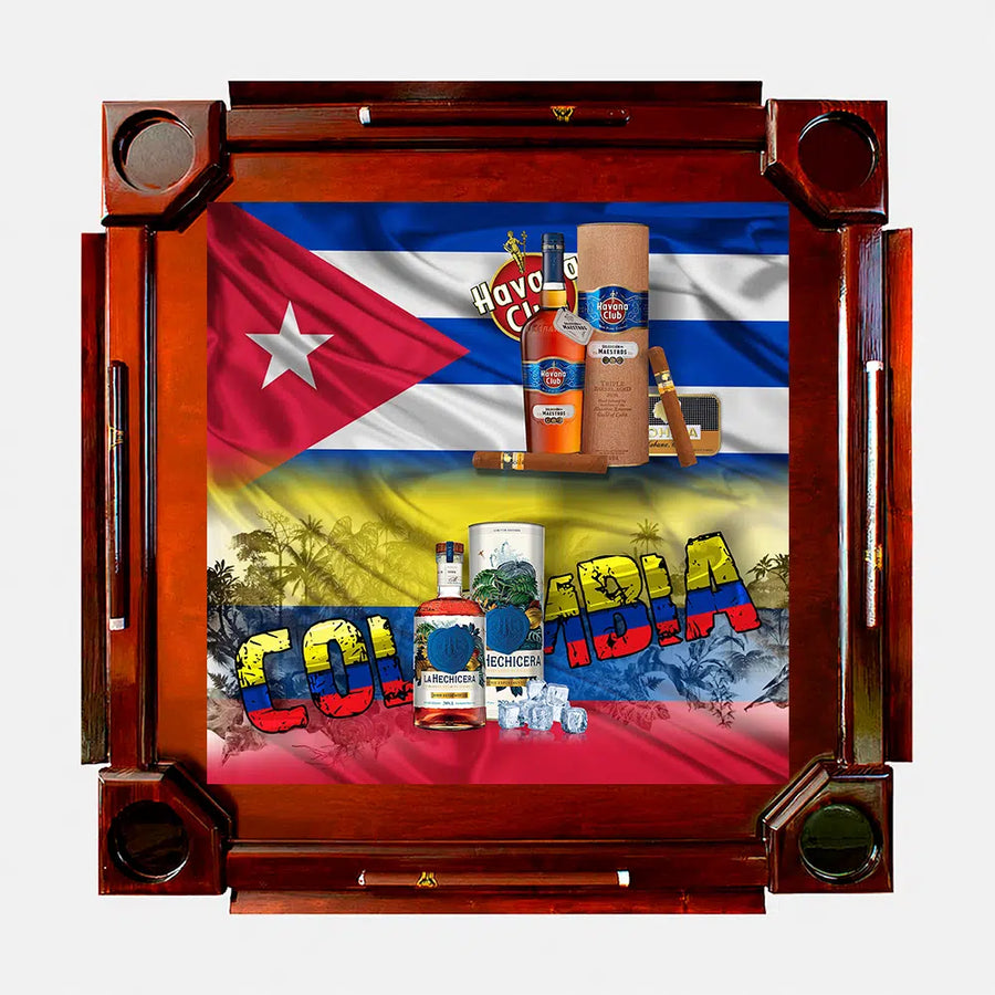 Wooden Domino Table — Dark Finish Wood / Cuba Colombia