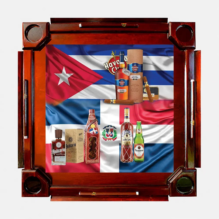 Wooden Domino Table — Dark Finish Wood / Cuba Dominican