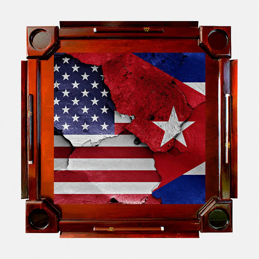 Wooden Domino Table — Dark Finish Wood / Cuba USA