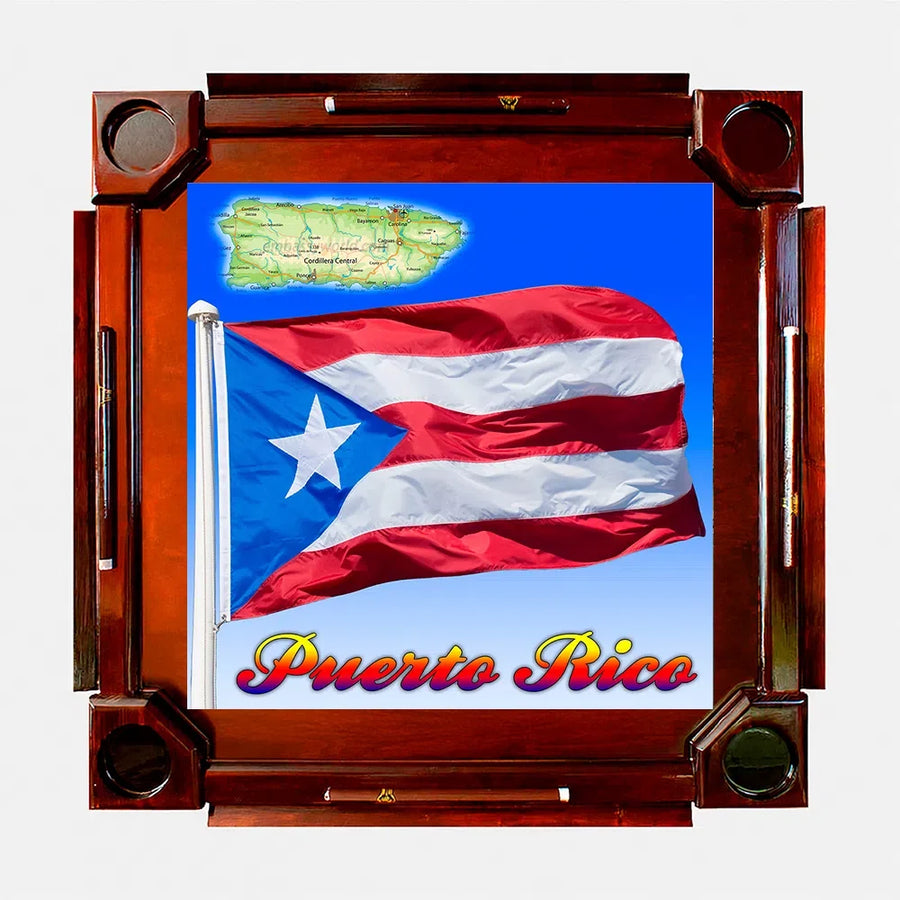 Wooden Domino Table — Dark Finish Wood / Puerto Rico
