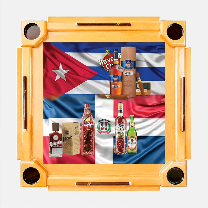 Wooden Domino Table — Natural Finish Wood / Cuba Dominican