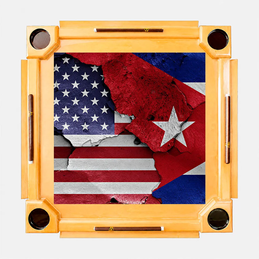 Wooden Domino Table — Natural Finish Wood / Cuba USA