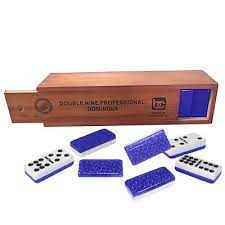 Double nine professional dominoes color azul